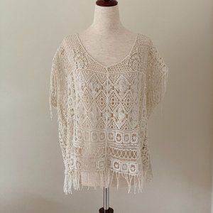 Urban Outfitters Ecote Island Crochet Kaftan Top